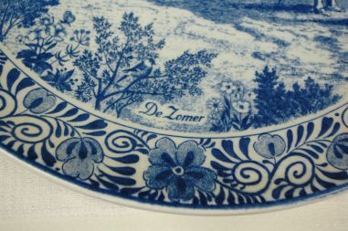 (n-5966) Delfts Blauw käsitsimaalitud suur seinataldrik "Suvi"