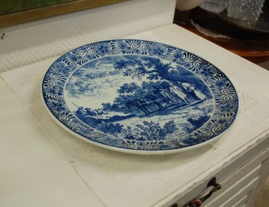 (n-5966) Delfts Blauw käsitsimaalitud suur seinataldrik "Suvi"