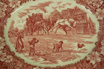 (n-5983/4) Royal tudor Ware Staffordshire, Coaching Taverns 1828, ovaalne vaagen 2