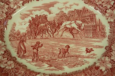 (n-5983/4) Royal tudor Ware Staffordshire, Coaching Taverns 1828, ovaalne vaagen