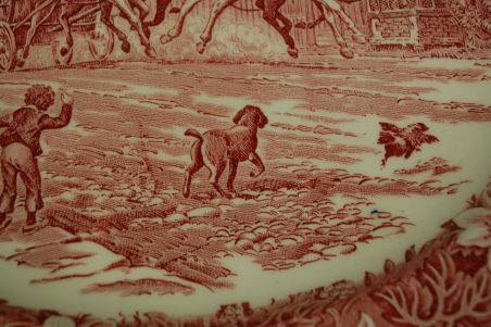 (n-5983/4) Royal tudor Ware Staffordshire, Coaching Taverns 1828, ovaalne vaagen