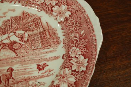(n-5983/4) Royal tudor Ware Staffordshire, Coaching Taverns 1828, ovaalne vaagen