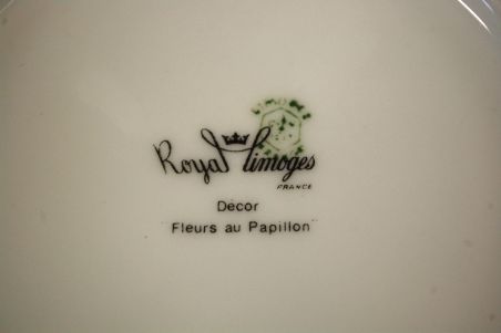 (n-6016/2) Royal Limoges, Fleurs au Papillon, supi-pastataldrikud, 6tk