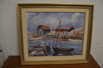 (n-6112) Signeeritud meremotiiviga maal, 1946.a. 2