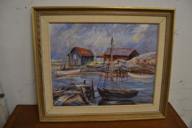 (n-6112) Signeeritud meremotiiviga maal, 1946.a.