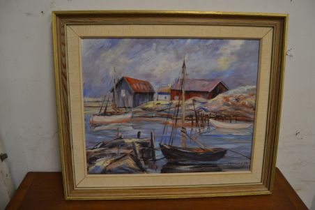 (n-6112) Signeeritud meremotiiviga maal, 1946.a.