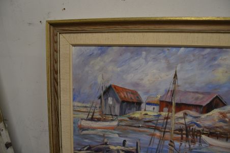 (n-6112) Signeeritud meremotiiviga maal, 1946.a.