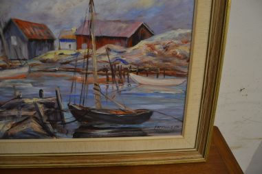 (n-6112) Signeeritud meremotiiviga maal, 1946.a.