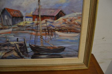 (n-6112) Signeeritud meremotiiviga maal, 1946.a.