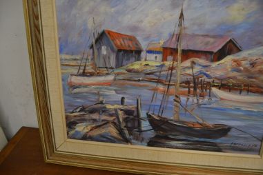 (n-6112) Signeeritud meremotiiviga maal, 1946.a.