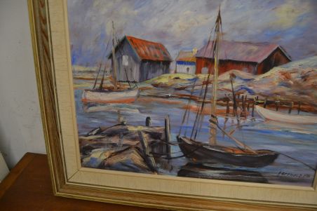 (n-6112) Signeeritud meremotiiviga maal, 1946.a.