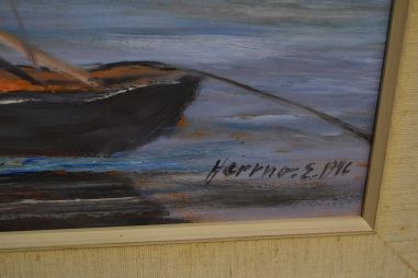 (n-6112) Signeeritud meremotiiviga maal, 1946.a.