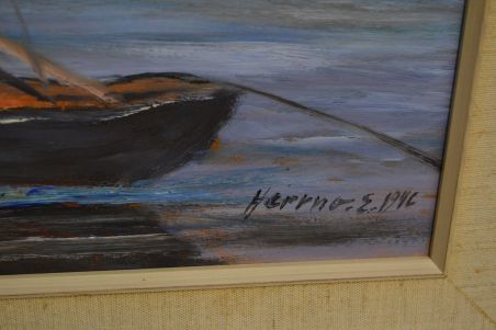 (n-6112) Signeeritud meremotiiviga maal, 1946.a.