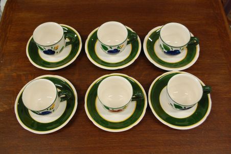 (n-6032/6) Villeroy & Boch Bauernblume, kohvitassid-taldrikud, 6tk