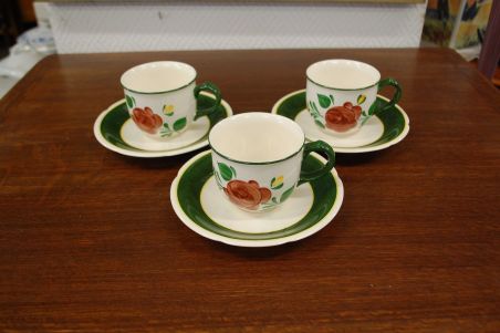 (n-6032/7) Villeroy & Boch Bauernblume, kohvitassid-salatitaldrikud, 3tk