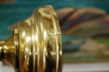 (n-6263) Vana rohelise klaaskupliga laualamp