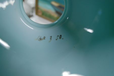 (n-6263) Vana rohelise klaaskupliga laualamp