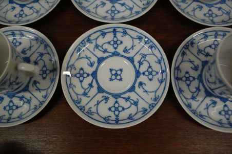 (n-6283/1) Bavaria Winterling Schwarzenbach, õlelillemustriga kohvitassid-taldrikud, 6tk