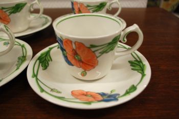 (n-6305/3) Villeroy & Boch Amapola kohvitassid-taldrikud, 4tk 2