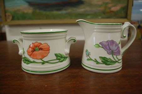 (n-6305/20) Villeroy & Boch Amapola koorekann ja suhkrukauss komplektis