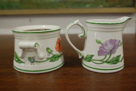 (n-6305/20) Villeroy & Boch Amapola koorekann ja suhkrukauss komplektis