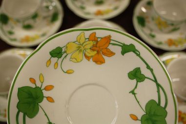 (n-6360/5) Villeroy & Boch Geranium kohvitassid-taldrikud, 7tk