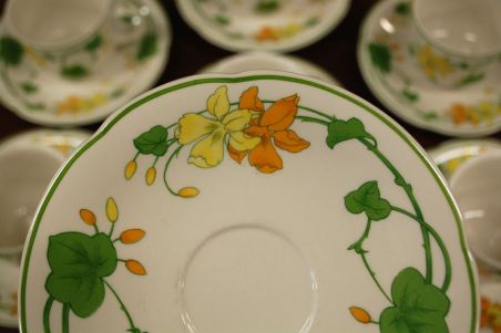 (n-6360/5) Villeroy & Boch Geranium kohvitassid-taldrikud, 7tk