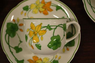 (n-6360/5) Villeroy & Boch Geranium kohvitassid-taldrikud, 7tk