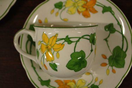 (n-6360/5) Villeroy & Boch Geranium kohvitassid-taldrikud, 7tk