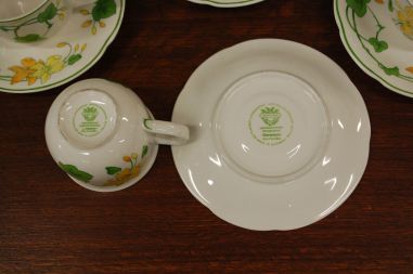 (n-6360/5) Villeroy & Boch Geranium kohvitassid-taldrikud, 7tk