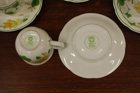 (n-6360/5) Villeroy & Boch Geranium kohvitassid-taldrikud, 7tk