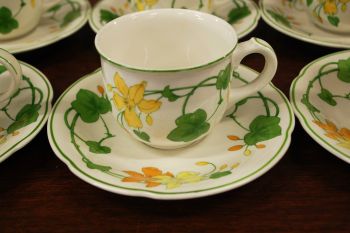 (n-6360/6) Villeroy & Boch Geranium kohvitassid-taldrikud, 6tk 2