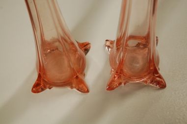 (n-6441) Kõrged roosad klaasvaasid, 2tk