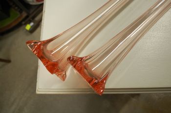 (n-6441) Kõrged roosad klaasvaasid, 2tk 2