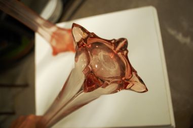 (n-6441) Kõrged roosad klaasvaasid, 2tk