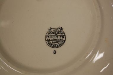 (n-6447/4) Boch Freres La Louviere, copenhageni mustriga taldrikud, 8tk