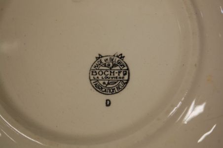 (n-6447/4) Boch Freres La Louviere, copenhageni mustriga taldrikud, 8tk (n-6447/4) Boch Freres La Louviere, copenhageni mustriga taldrikud, 8tk