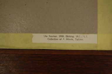 (P-624) Viiralt, trükirepro Suitsetaja. Ofort.1930