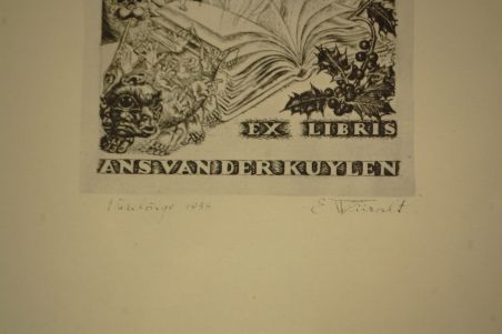 (P-991) Viiralt, trükirepro Ans van der Kuyleni eksliibris