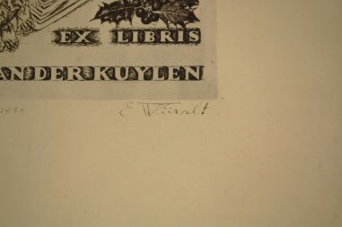 (P-991) Viiralt, trükirepro Ans van der Kuyleni eksliibris