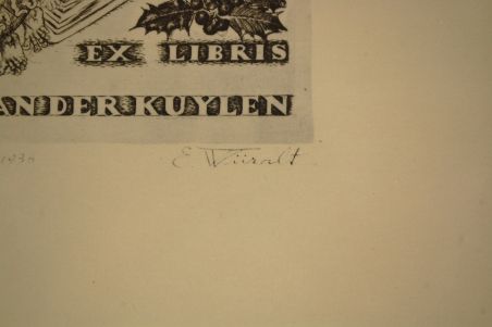 (P-991) Viiralt, trükirepro Ans van der Kuyleni eksliibris