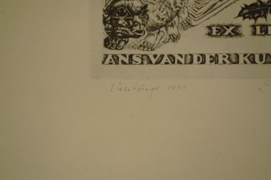 (P-991) Viiralt, trükirepro Ans van der Kuyleni eksliibris