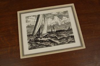 (P-999) Esko Lepp, raamitud graafiline leht Jahid merel 2