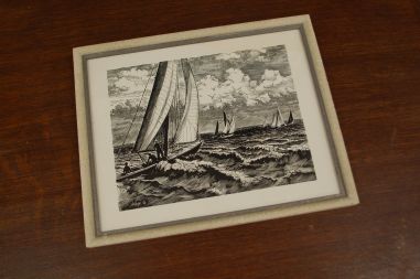 (P-999) Esko Lepp, raamitud graafiline leht Jahid merel