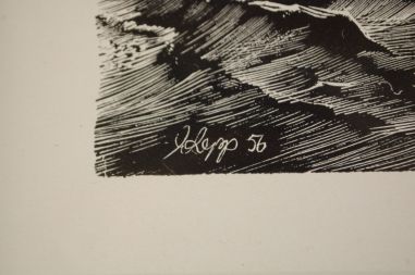 (P-999) Esko Lepp, raamitud graafiline leht Jahid merel