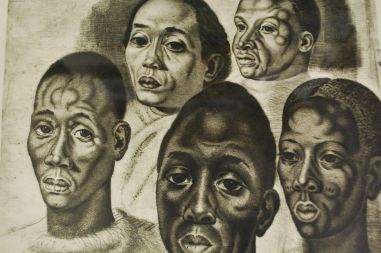 (P-1001) Viiralt, trükirepro Neegrite pead