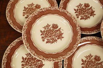 (n-2491/2) English Ironstone, pruunid salatitaldrikud, 8tk 2