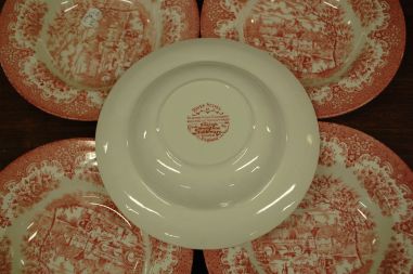 (n-3198) English Ironstone Tableware, River Scenes, supi-pstataldrikud, 5tk