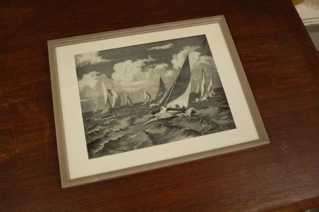 (P-1011) Esko lepp, raamitud graafiline leht Regatt