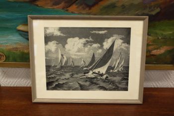 (P-1011) Esko lepp, raamitud graafiline leht Regatt 2